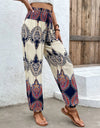 Printed Smocked High Waist Pants