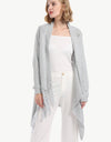 One-Button Tassel Tie Asymmetrical Hem Cardigan