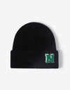 Letter N Patch Cuffed Knit Beanie