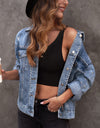 Studded Button Down Denim Jacket