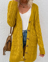 Cable-Knit Button Down Cardigan with Pockets