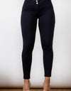 Full Size Contrast Detail Buttoned Leggings