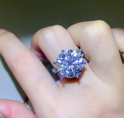 10 Carat Moissanite 925 Sterling Silver Ring