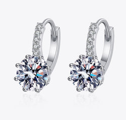 4 Carat Moissanite 925 Sterling Silver Earrings