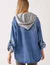 RISEN Zip Up Hooded Denim Shirt