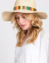 Fame Contrast Wide Brim Straw Hat