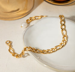 Stainless Steel Chain Pearl Anklet Bracelet