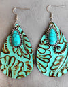 Artificial Turquoise Teardrop Earrings