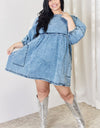 HEYSON Full Size Oversized Denim Babydoll Dress