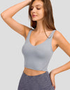 Deep V-Neck Crop Sports Bra