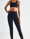 Wide Waistband Sports Leggings with Pockets