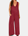 Full Size V-Neck Wide Strap Jumpsuit