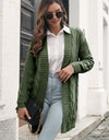 Open Front Cable-Knit Cardigan