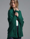 Dolman Sleeve Open Front Ribbed Trim Longline Cardigan