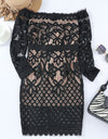 Off-Shoulder Long Sleeve Lace Dress