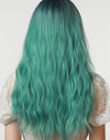 13*1" Full-Machine Wigs Synthetic Long Wave 26" in Seafoam Ombre