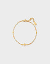 18K Gold-Plated Cross Bead Bracelet