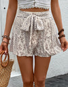 Tied Printed High Waist Shorts