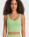 Deep V-Neck Crop Sports Bra