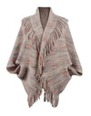 Fringe Detail Printed Poncho