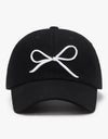 Bow Embroidered Cotton Baseball Cap