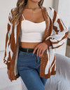 Open Front Animal Print Cardigan