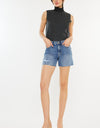 Kancan Distressed High Waist Denim Shorts