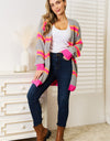 Woven Right Ribbed Long Sleeve Cardigan