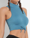 Mock Neck Ribbed Sports Tank