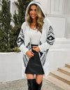 Geometric Fuzzy Hooded Cardigan