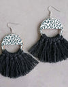 Tassel Detail Leopard Drop Earrings