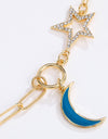 5-Piece Wholesale Star and Moon Rhinestone Alloy Necklace