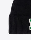 Letter Patch Cuffed Knit Beanie