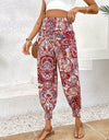 Tied Printed High Waist Pants