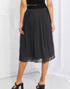 Zenana Full Size Romantic At Heart Pleated Chiffon Midi Skirt