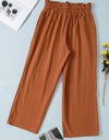 Drawstring Paperbag Waist Wide Leg Pants