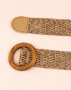 Round Buckle Woven Belt