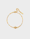 Lotus Shape 18K Gold-Plated Bead Bracelet