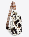 Printed PU Leather Sling Bag