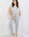 Culture Code Comfy Days Full Size Boat Neck Jumpsuit in Grey