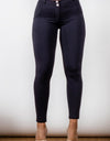 Full Size Contrast Detail Buttoned Leggings