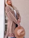 Woven Right Heathered Open Front Longline Cardigan