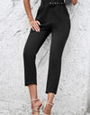 Straight Leg Cropped Pants with Pockets