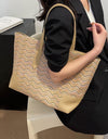 Chevron Straw Tote Bag