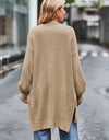 Open Front Dropped Shoulder Longline Cardigan