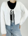 Tied Open Front Dropped Shoulder Cardigan