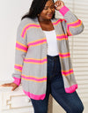 Woven Right Ribbed Long Sleeve Cardigan