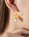 18K Gold-Plated Bead Dangle Earrings