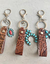 Turquoise Genuine Leather Key Chain