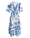 Slit Printed Surplice Maxi Dress